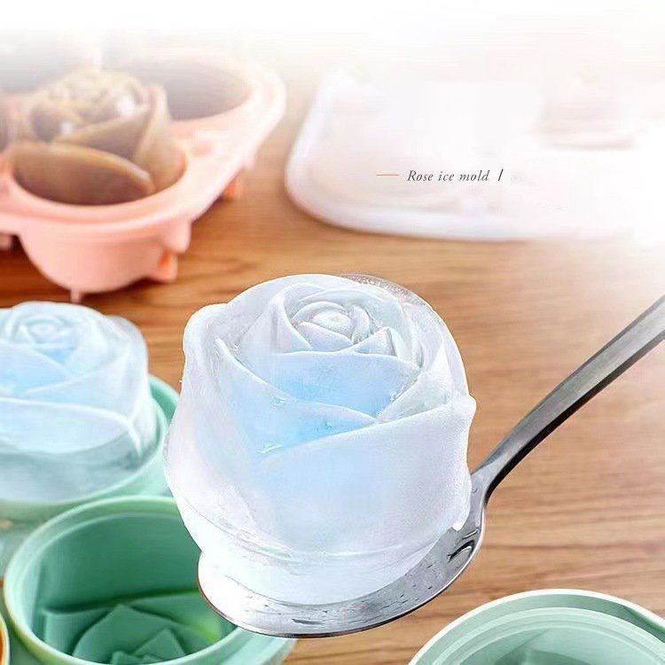 Quality Kitchen Gadgets - 3D Rose Ice Molds 4 Holes
